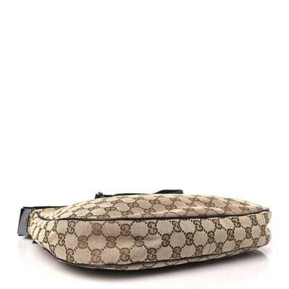 Gucci Monogram Web Medium Half Moon Hobo Dark Brown 4 of 11