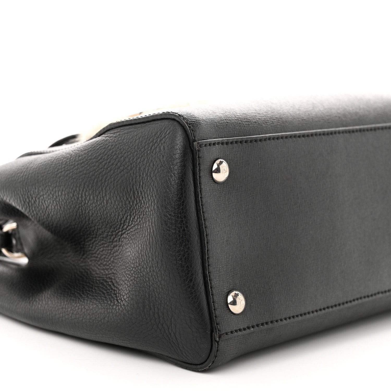 Fendi Vitello Elite Flamingo Mink Monster Charm Petite 2Jours Tote Black Multicolor 7 of 14