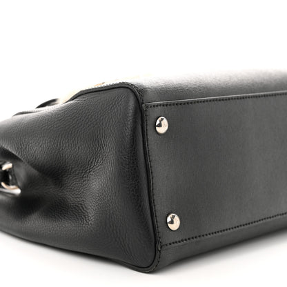 Fendi Vitello Elite Flamingo Mink Monster Charm Petite 2Jours Tote Black Multicolor 7 of 14