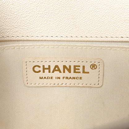 Chanel Caviar Quilted Medium Boy Flap White 6 of 10