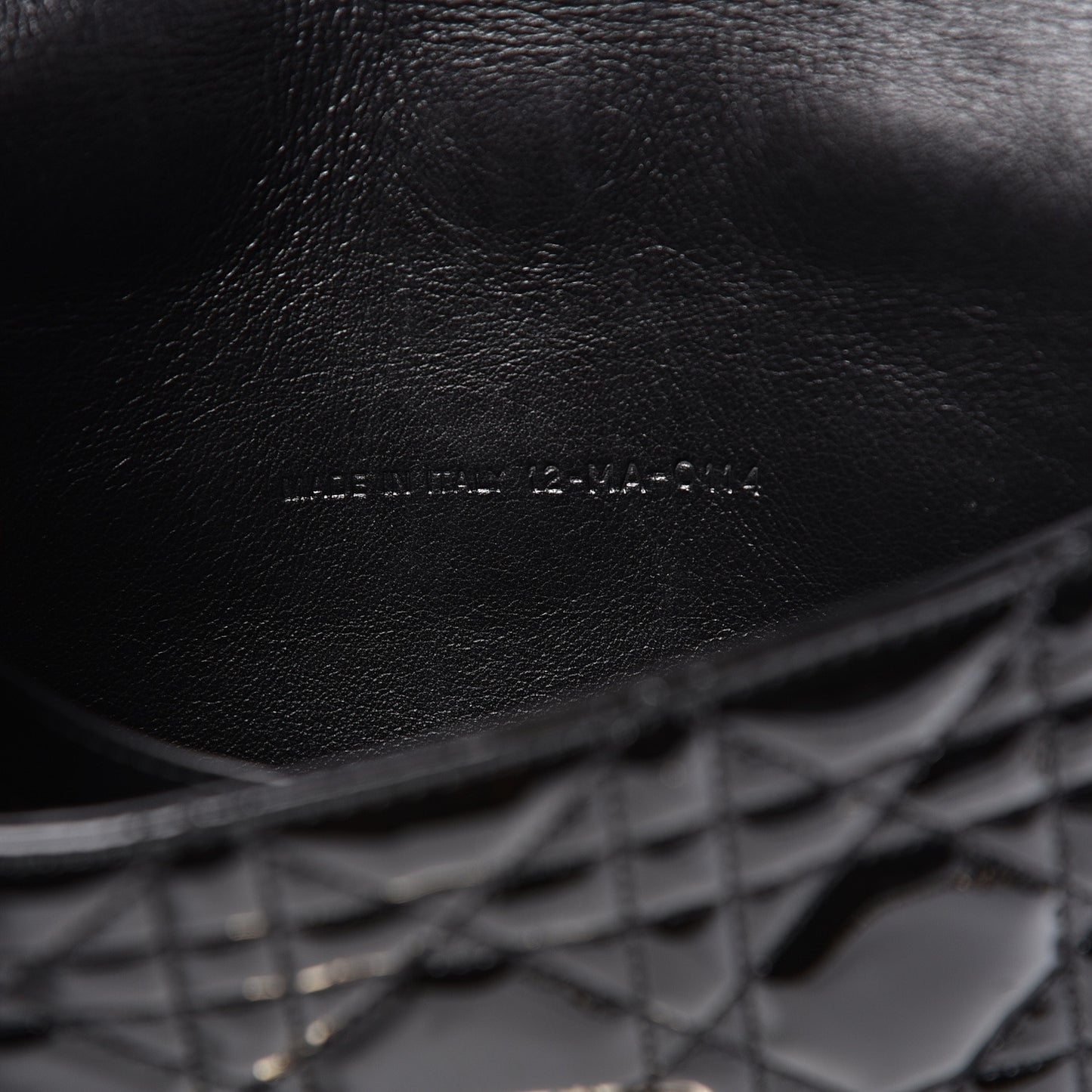 Patent Cannage Miss Dior Promenade Pouch Black