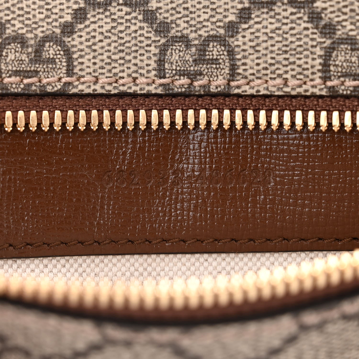 Gucci GG Supreme Monogram Textured Calfskin Retro Interlocking G Belt Bag Beige Ebony Brown Sugar 7 of 11