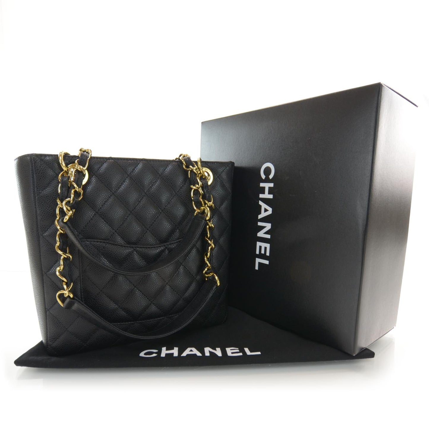 Caviar Petit Shopping Tote PST Black