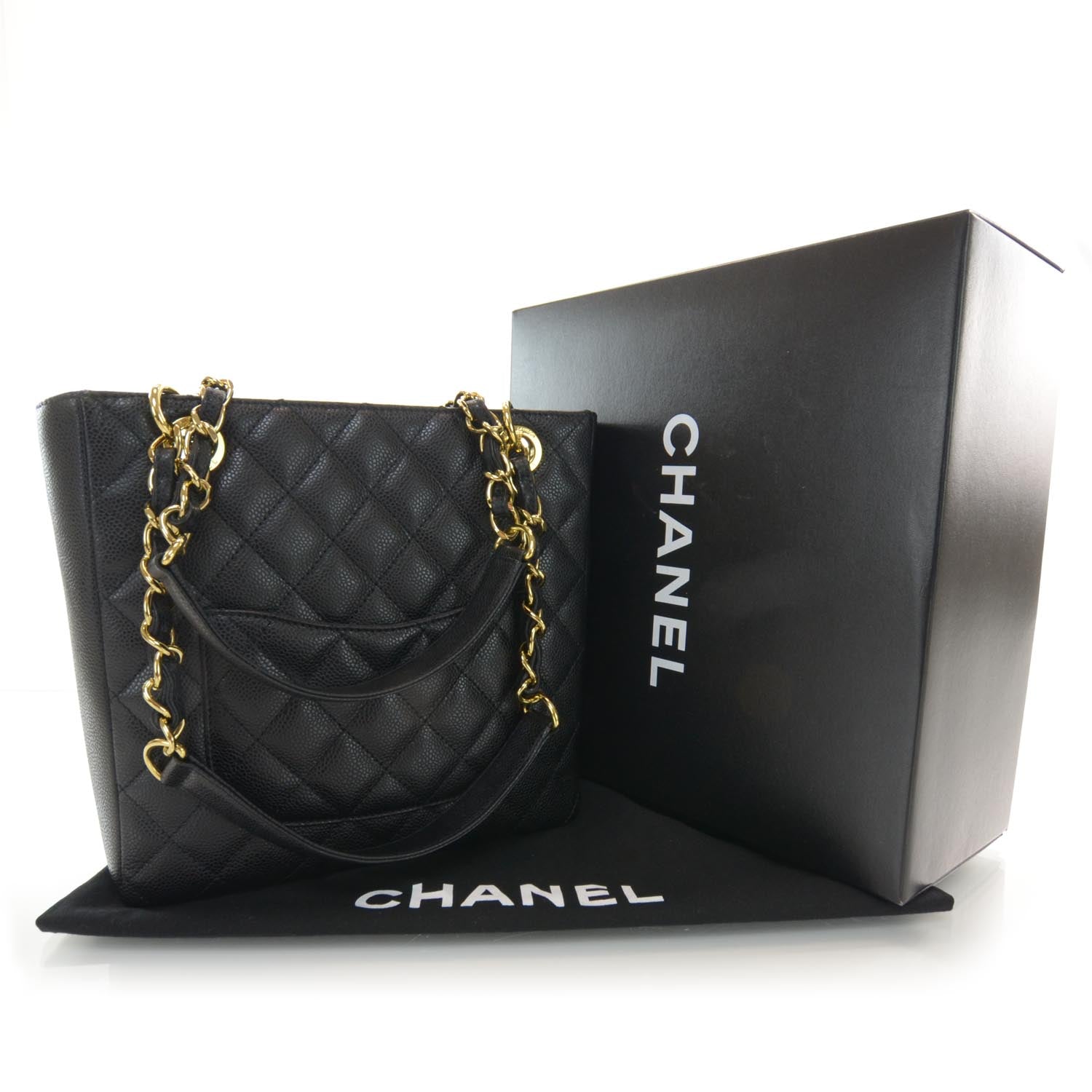 Chanel Caviar Petit Shopping Tote PST Black 3 of 9