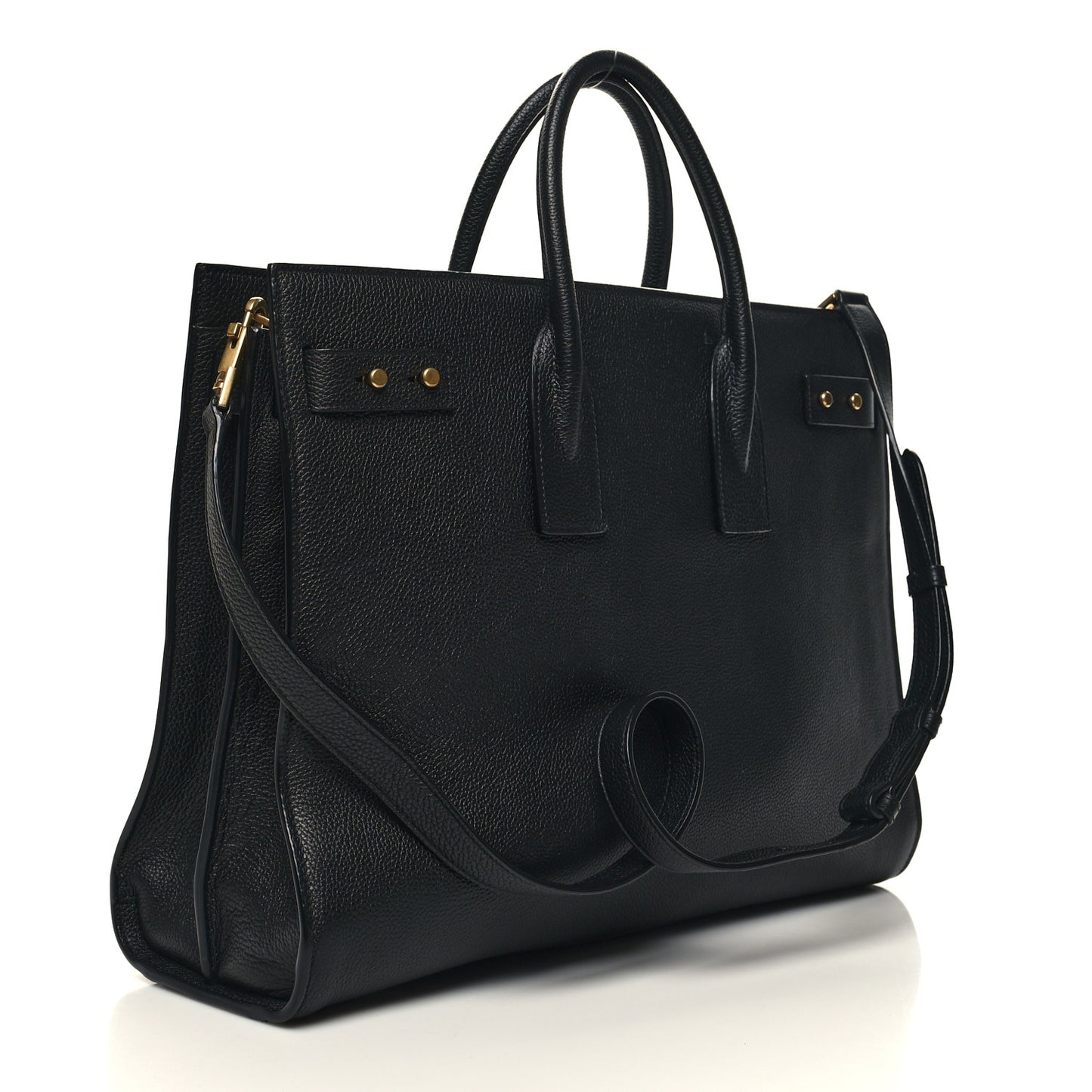 Grained Calfskin Large Thin Sac De Jour Black