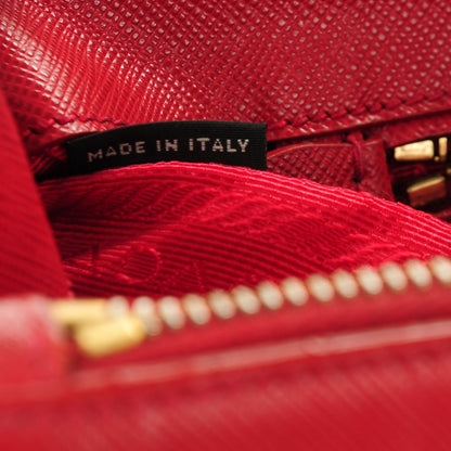 Prada Saffiano Large Galleria Double Zip Tote Fuoco 7 of 12