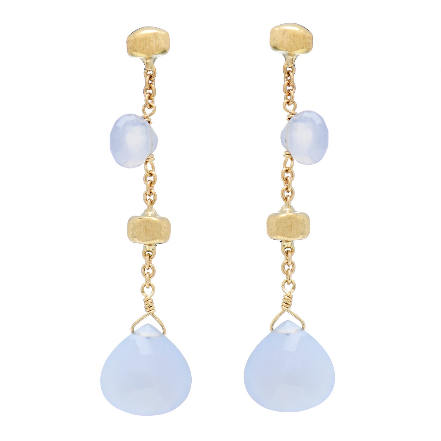 18K Yellow Gold Chalcedony Paradise Drop Earrings