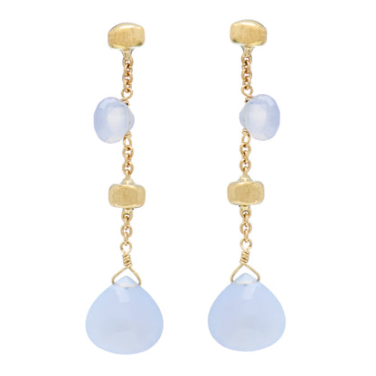 Marco Bicego 18K Yellow Gold Chalcedony Paradise Drop Earrings 1 of 5