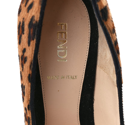 Fendi Pony Hair Leopard Platform Pumps 37 Natural 7 of 11