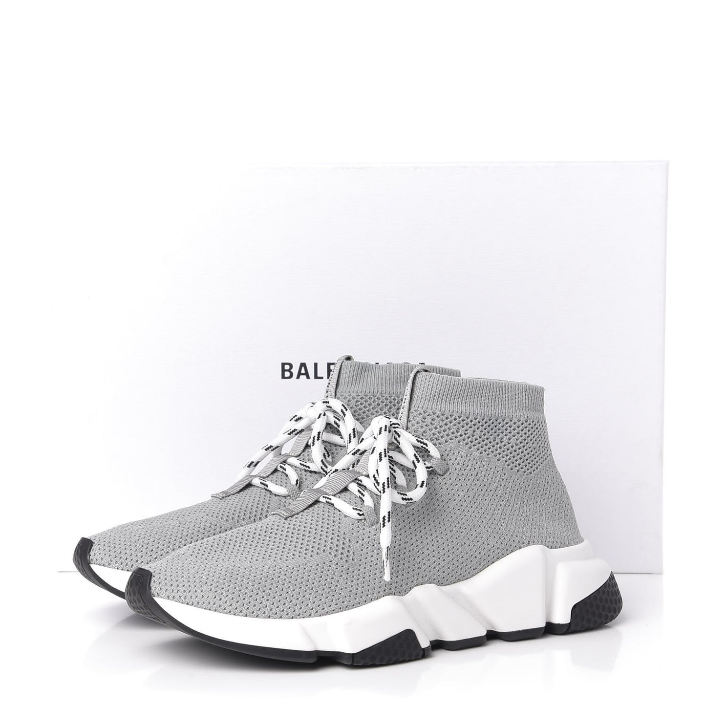 Knit Womens Speed Lace Up Sneakers 38 Gris