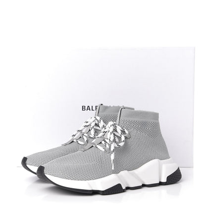 Balenciaga Knit Womens Speed Lace Up Sneakers 38 Gris 10 of 10