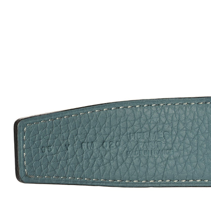Hermes Box Togo 32mm Guillochee H Belt 95 Black Bleu Jean 4 of 6