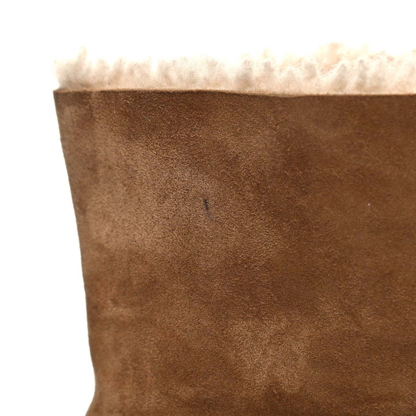 Kid Suede Shearling Womens Cap Toe Chain Short Boots 40.5 Light Brown Black