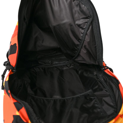 Valentino Garavani Nylon Camouflage Print Backpack Orange Yellow Black 5 of 10