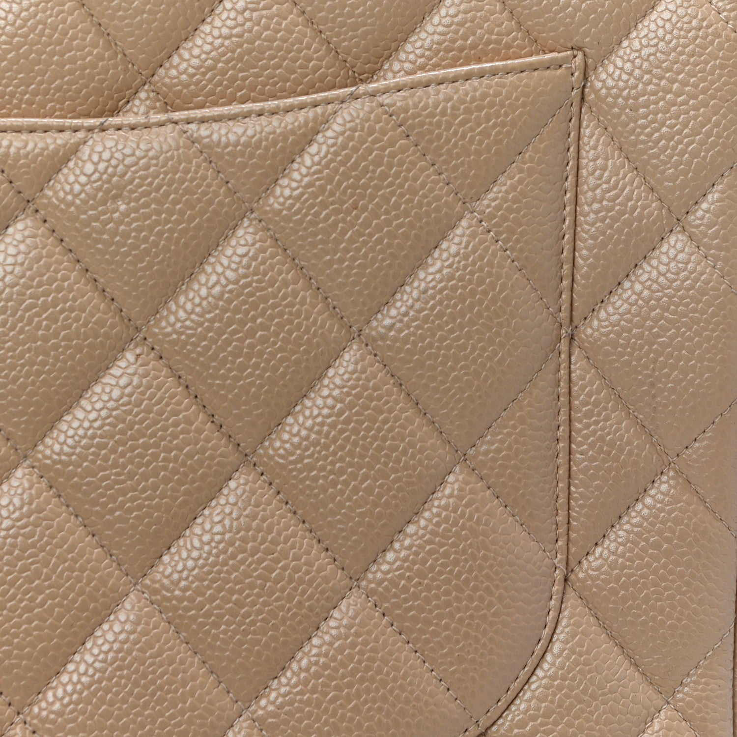 Chanel Caviar Quilted Jumbo Single Flap Beige 16 of 28