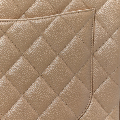 Chanel Caviar Quilted Jumbo Single Flap Beige 16 of 28