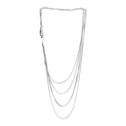 John Hardy Sterling Silver Black Spinel Blue Sapphire Naga Dragon Multi Chain Necklace 3 of 5
