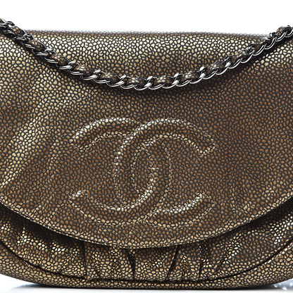Chanel Metallic Caviar Half Moon Wallet On Chain WOC Bronze 12 of 13