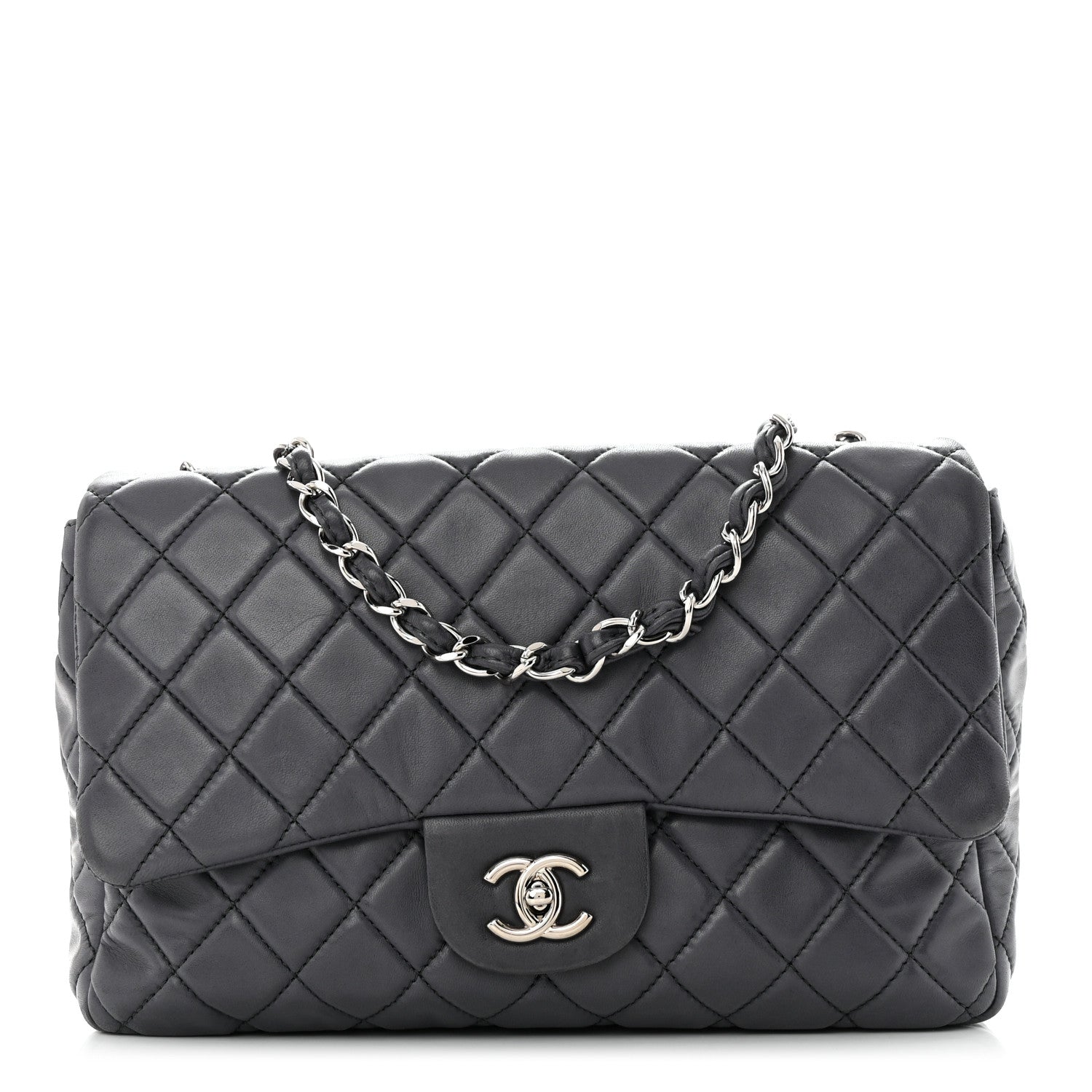 Chanel Lambskin Quilted Jumbo Single Flap Anthracite 1 of 12