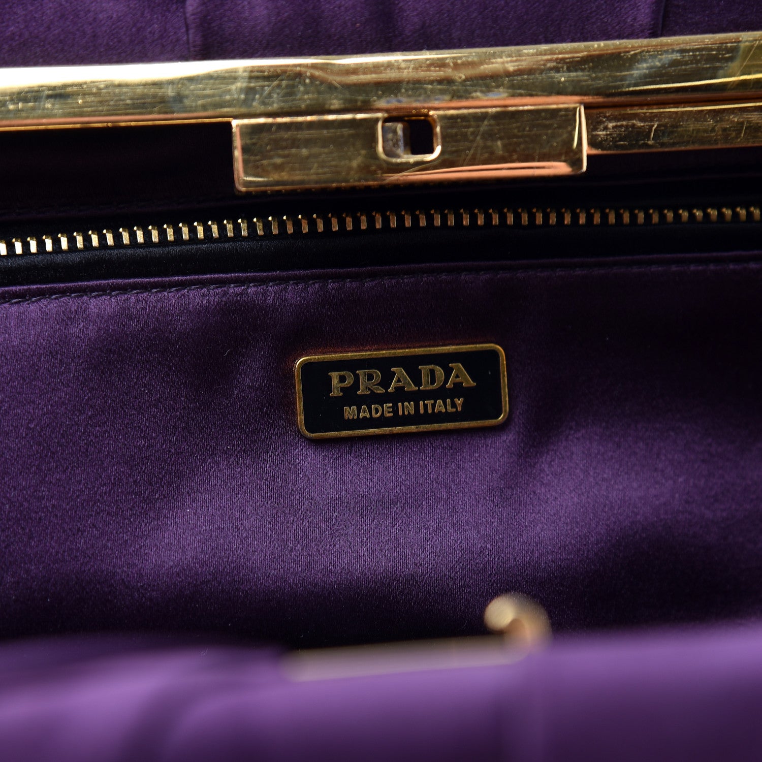 Prada Satin Clutch Indaco 6 of 6