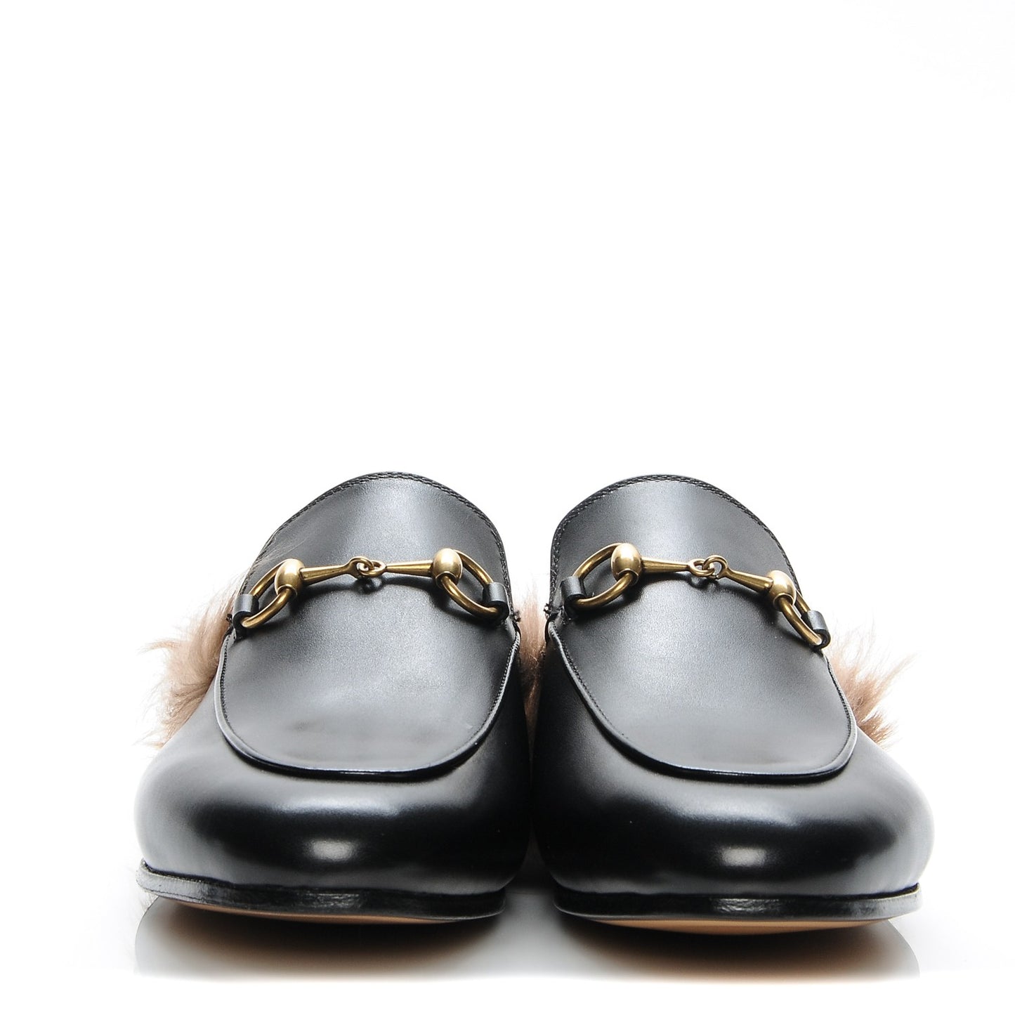 Calfskin Fur Womens Princetown Slippers 36 Black