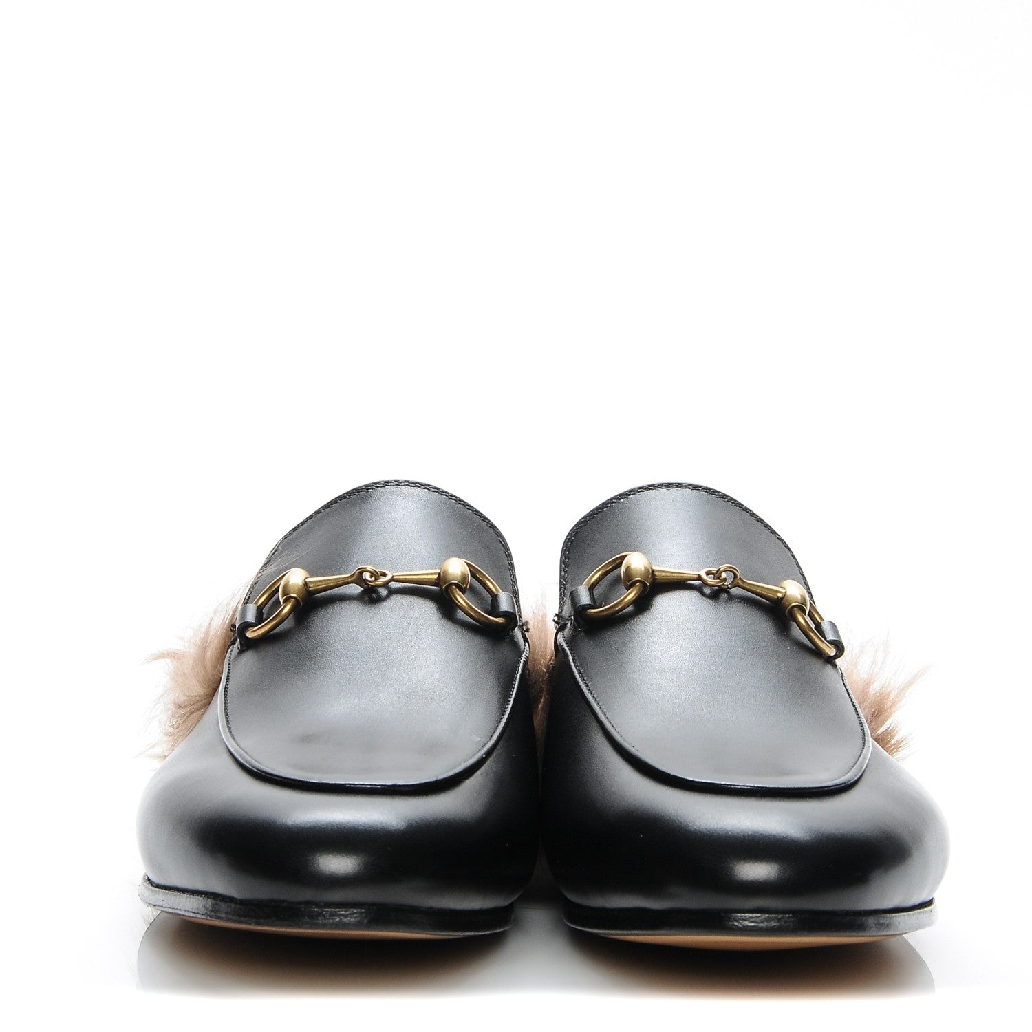 Gucci Calfskin Fur Womens Princetown Slippers 36 Black 2 of 7