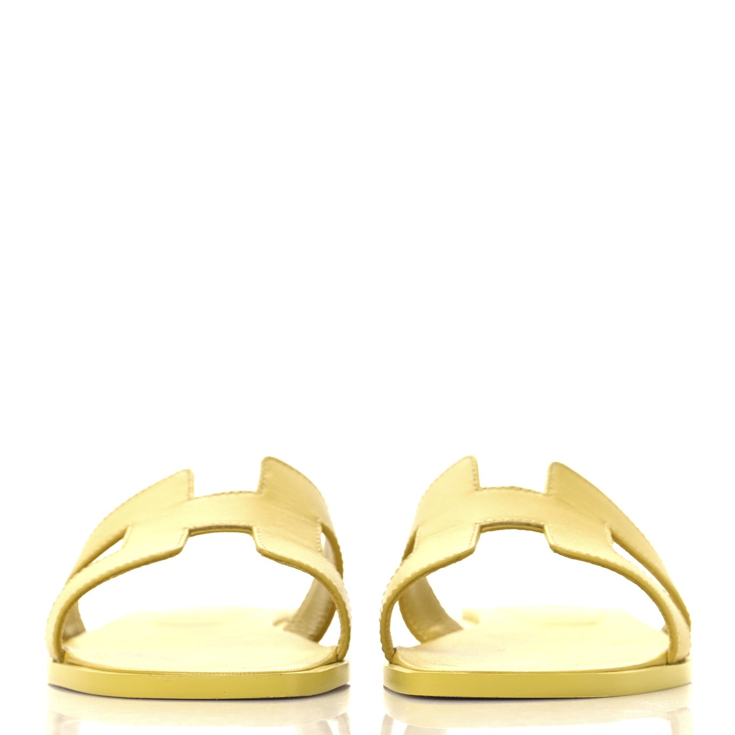 Hermes Box Calfskin Oran Sandals 36.5 Jaune Citron 3 of 10
