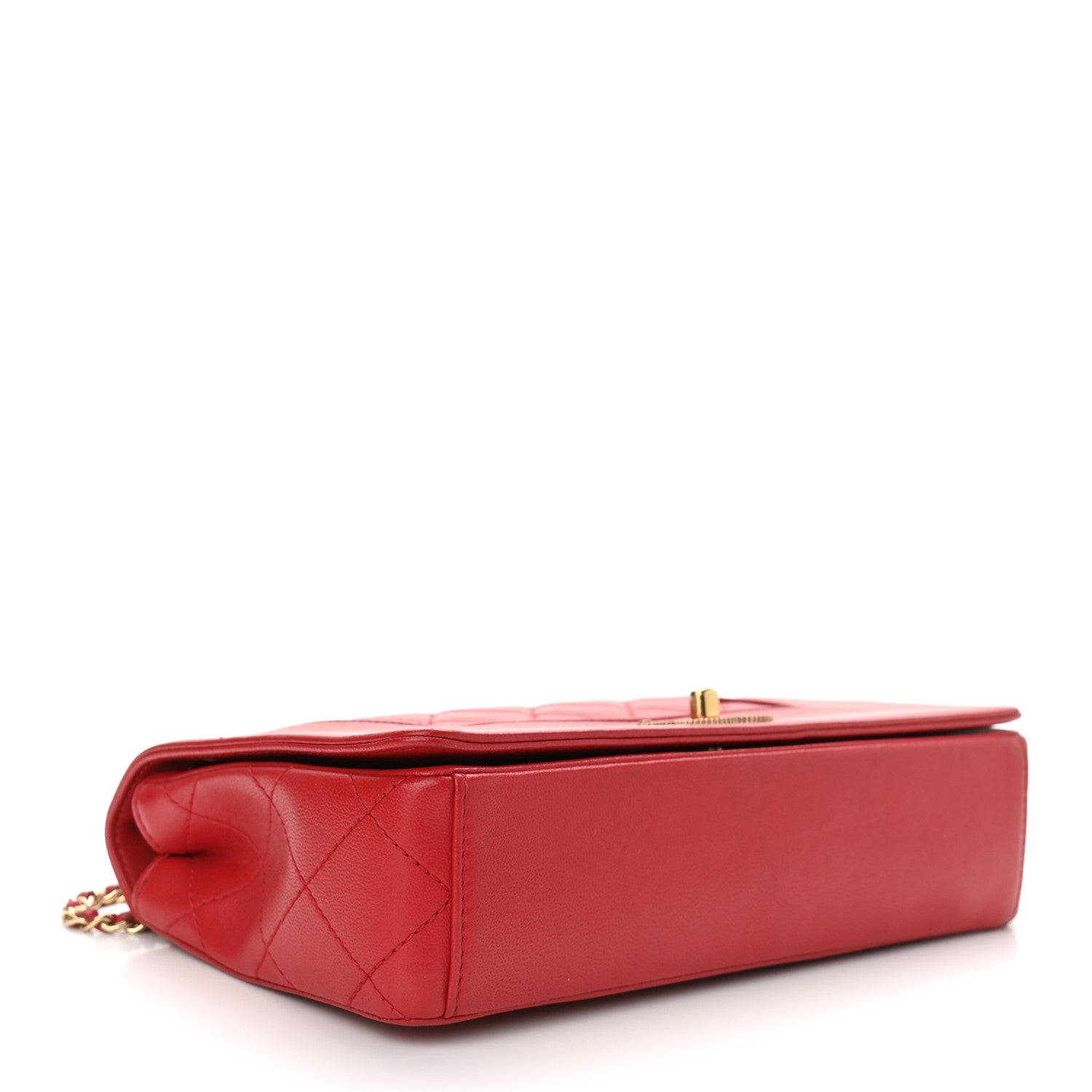 Chanel Sheepskin Quilted Medium Vintage Mademoiselle Flap Red 4 of 10