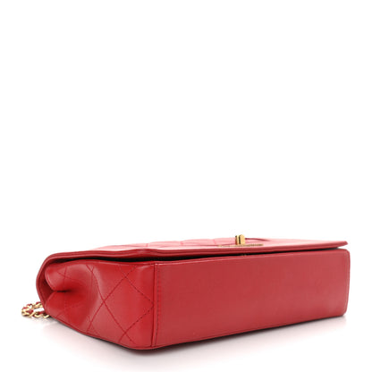Chanel Sheepskin Quilted Medium Vintage Mademoiselle Flap Red 4 of 10