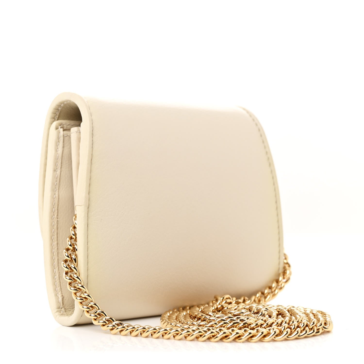 Gucci Roxy Calfskin Medium Blondie Chain Wallet Mystic White 3 of 14