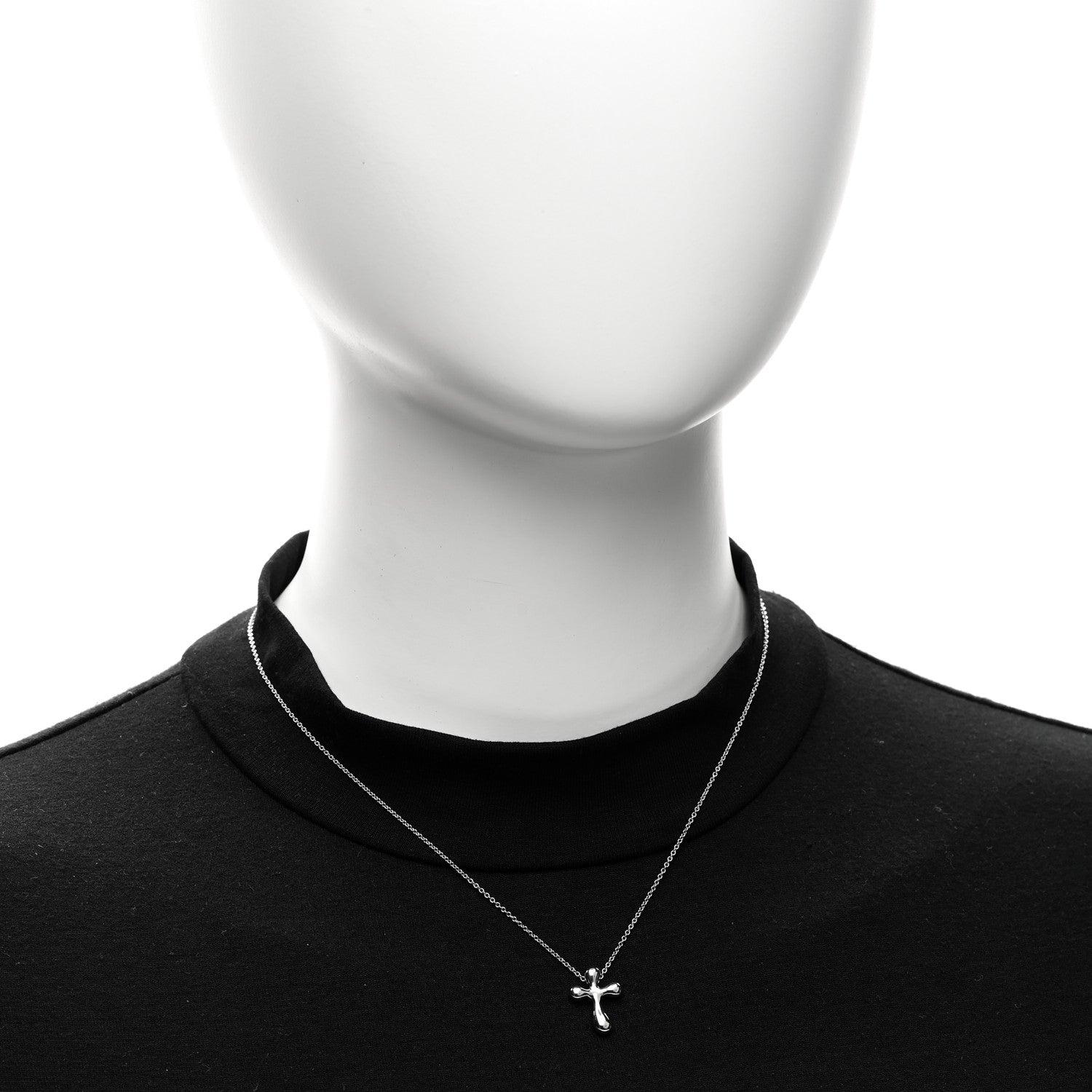 Tiffany Platinum 12mm Elsa Peretti Cross Pendant Necklace 2 of 5