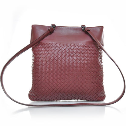 Bottega Veneta Nappa Intrecciato Flat Crossbody Bag Red 1 of 11