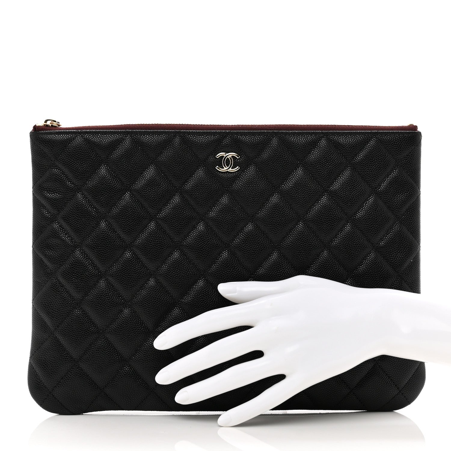 Chanel Caviar Quilted Medium Cosmetic Case Black 2 of 8