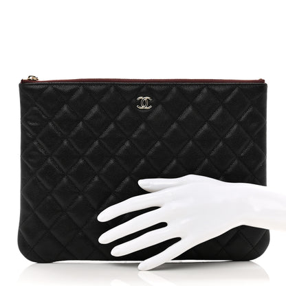 Chanel Caviar Quilted Medium Cosmetic Case Black 2 of 8