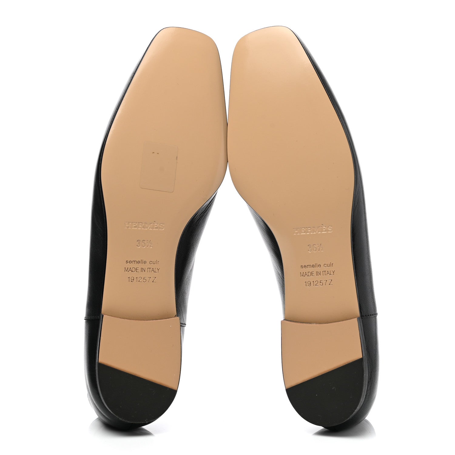 Hermes Goatskin Womens Time Loafers 36.5 Black 5 of 7