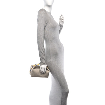 Hermes Wool Small Au Carre Bride-A-Brac Pouch Seigle 2 of 9