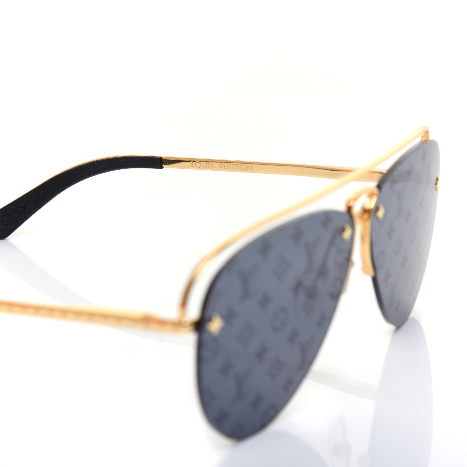 Louis Vuitton Metal Monogram Grease Sunglasses Z1172W Gold 6 of 8