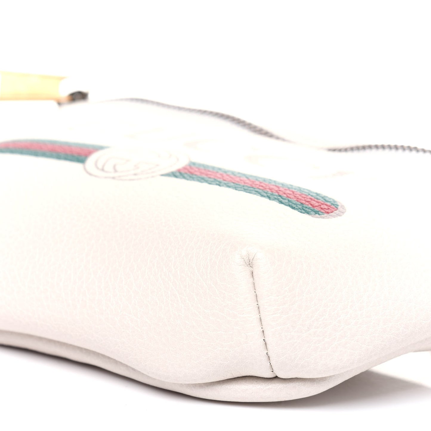 Grained Calfskin Small Logo Belt Bag White