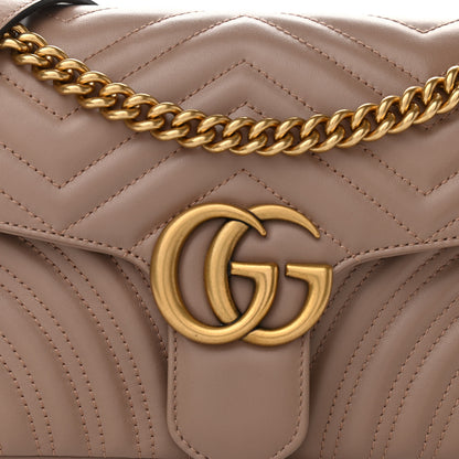 Gucci Calfskin Matelasse Small GG Marmont Shoulder Bag Porcelain Rose 8 of 10