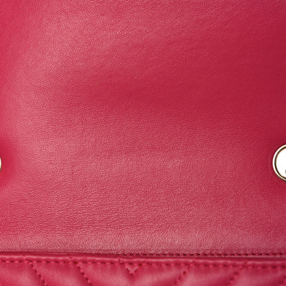 Chanel Lambskin Chevron Quilted Mini Rectangular Flap Dark Pink 13 of 15