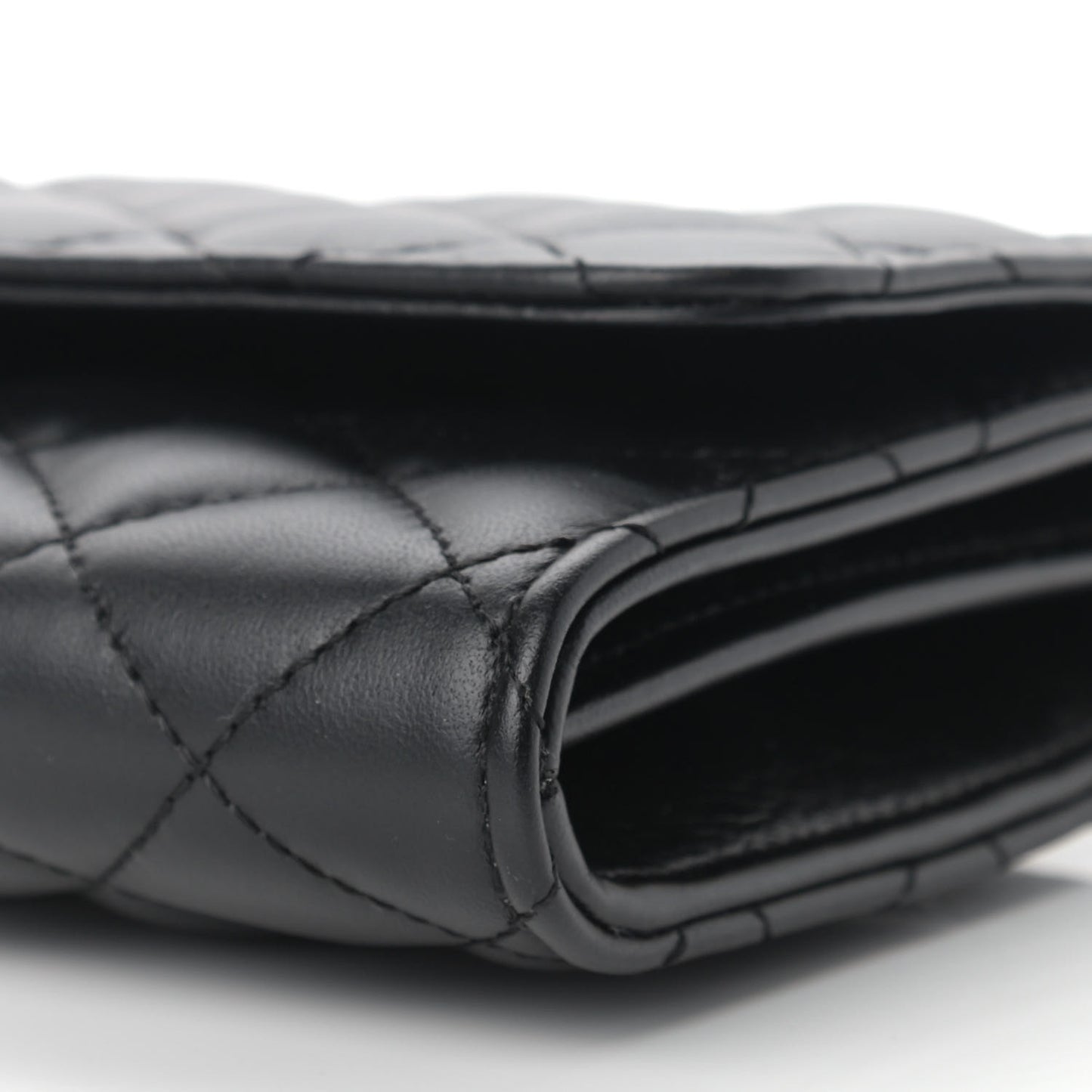 Lambskin Quilted Medusa Wallet On Chain Crossbody Black