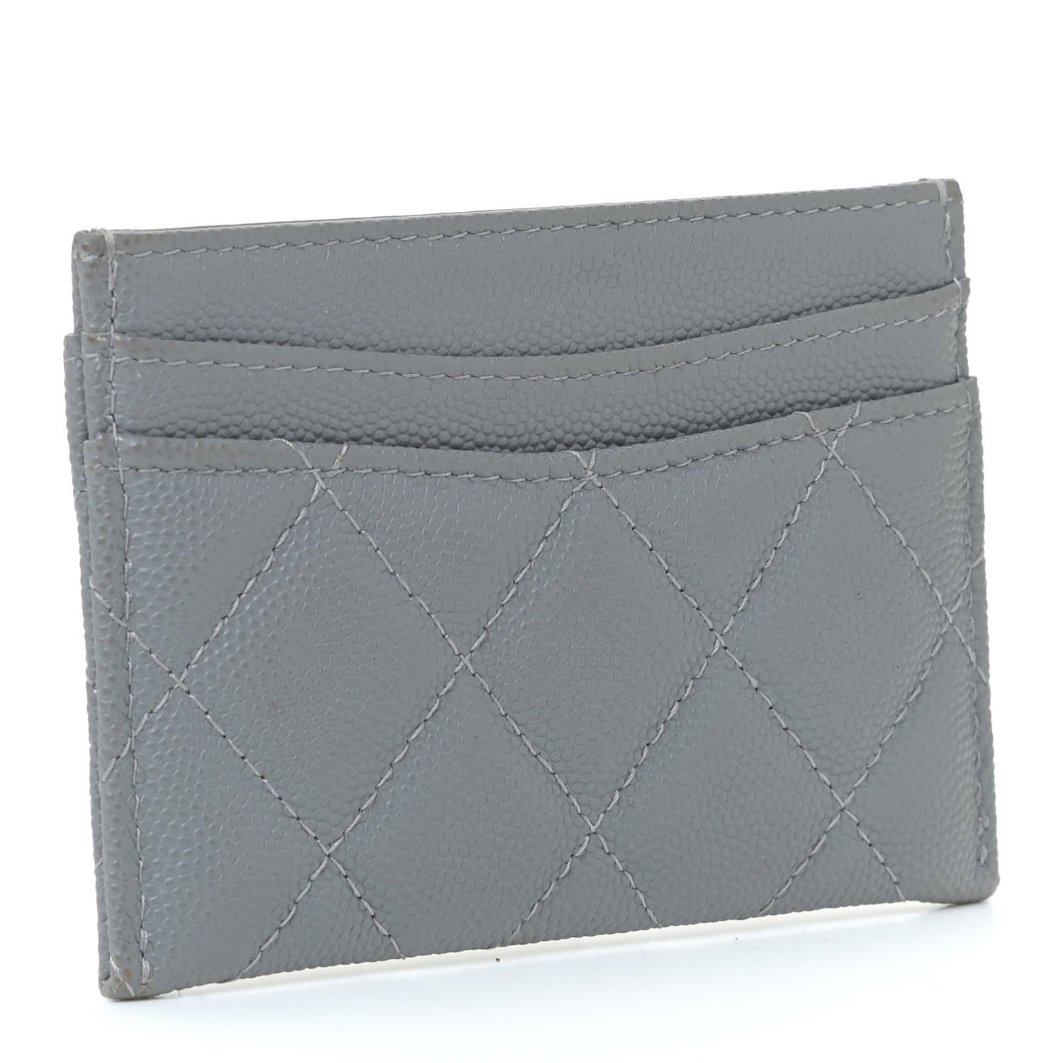 Chanel Caviar Quilted Card Holder Grey 3 of 11