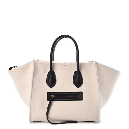 Celine Cotton Canvas Medium Phantom Luggage White 1 of 9