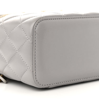 Chanel Lambskin Quilted Small Pearl Crush Vanity Case With Chain Grey 9 of 11