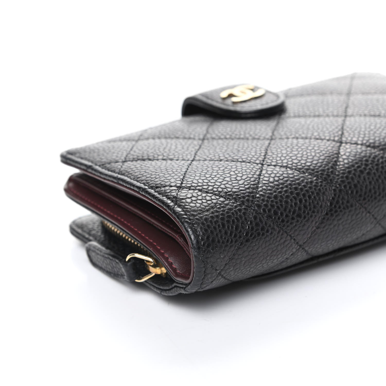 Chanel Caviar Quilted Zipped Pocket Wallet Black 9 of 10