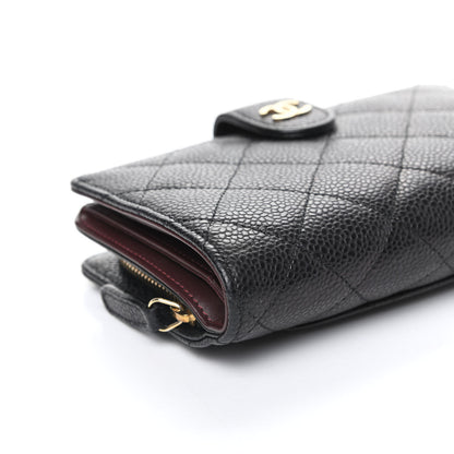 Chanel Caviar Quilted Zipped Pocket Wallet Black 9 of 10