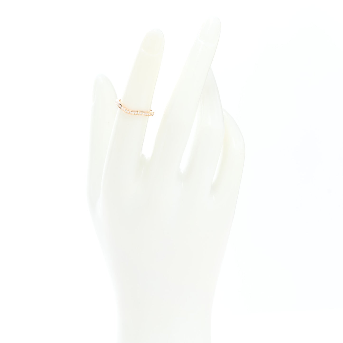 18K Pink Gold Diamond Ballerine Wedding Band Ring 49 5