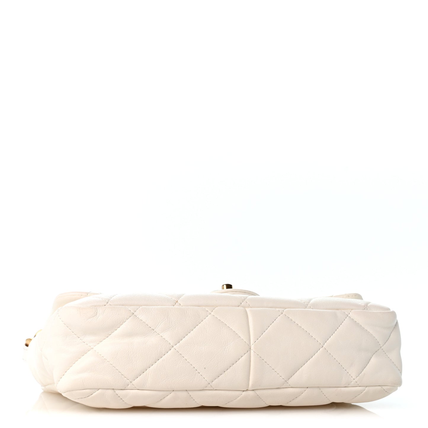 Lambskin Quilted Large CC Funky Town Flap White
