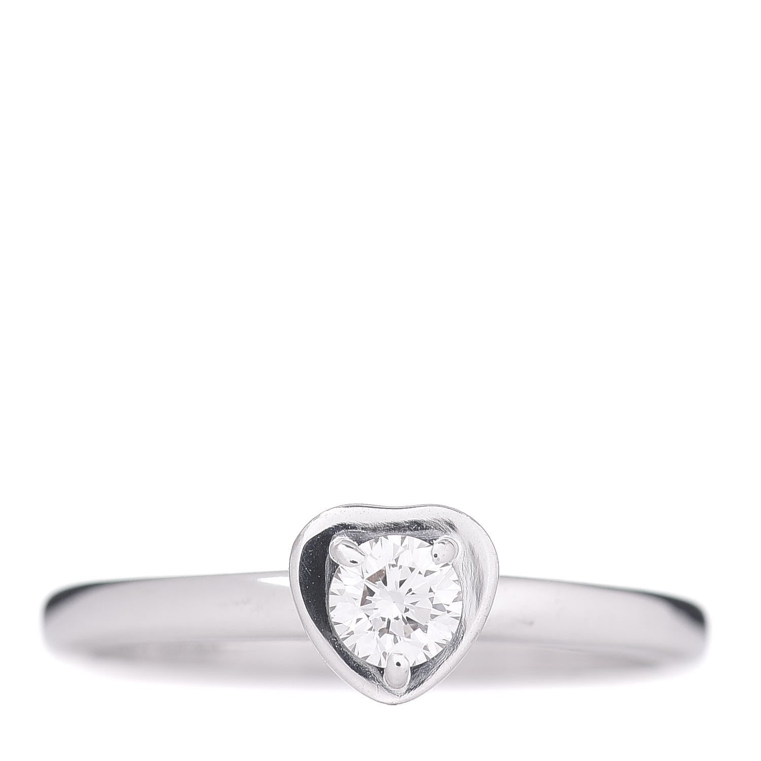 Cartier 18K White Gold Diamond D'Amour Heart Ring 47 4 1 of 5