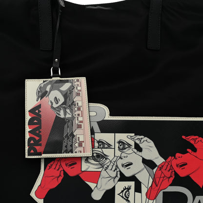Prada X JAMES JEAN Tessuto Nylon Patch Shopping Tote Black 8 of 12